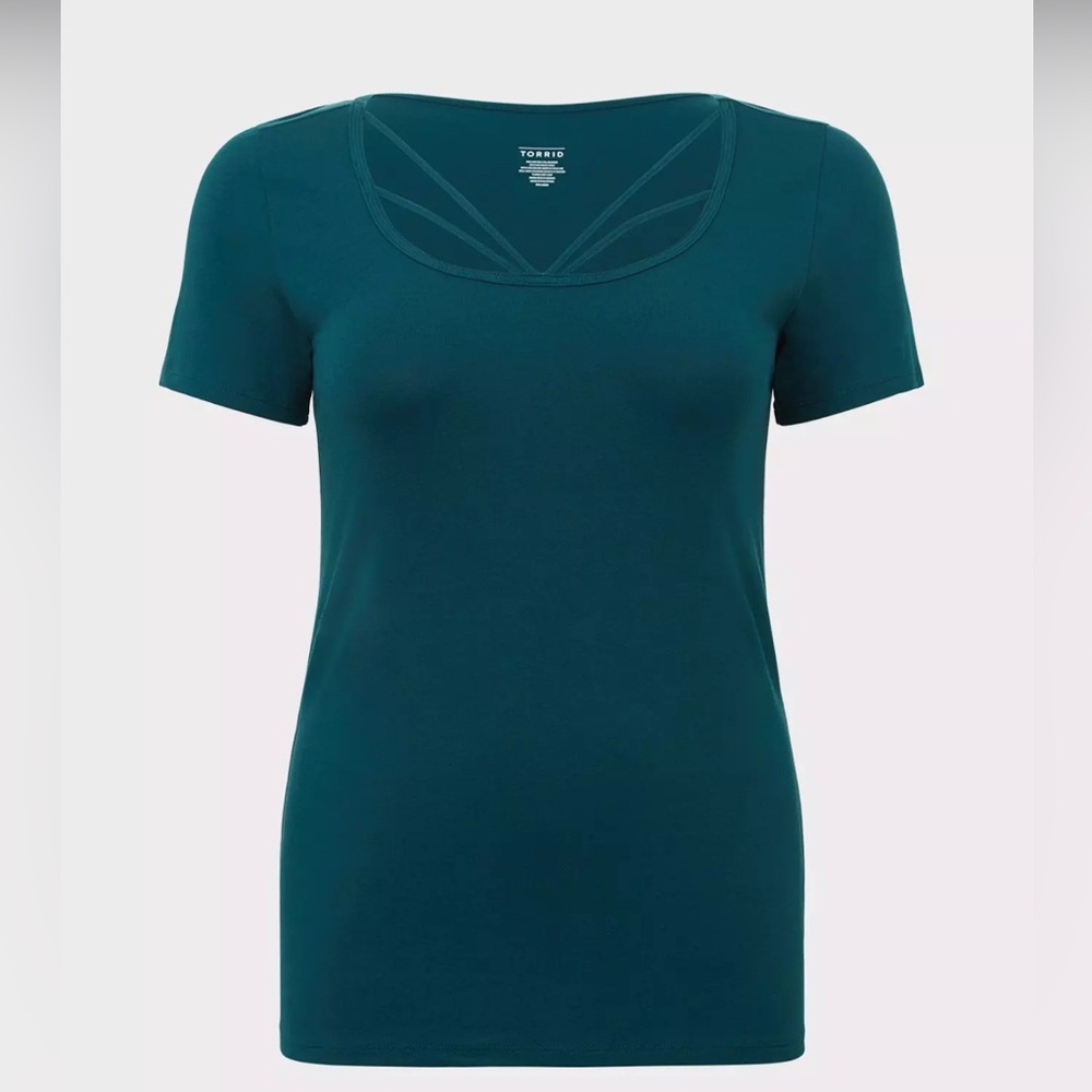 Torrid Green Fitted Short Sleeve T-Shirt